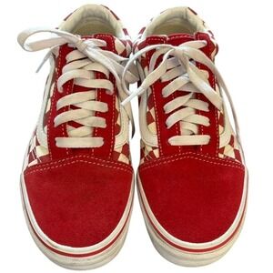 Vans primary check‎ old skool canvas suede low top sneaker Wmns sz 7 Kidcore